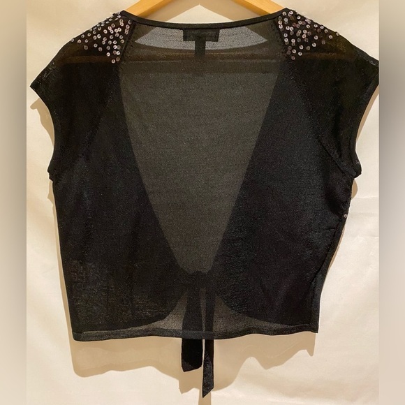 bebe short-sleeved Sequined Tie-Top sweater - Picture 2 of 9